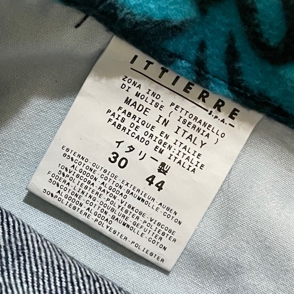 Versace Jeans Couture Blue Zebra Trim with Embroidered Flower Detail - Picture 2 of 7